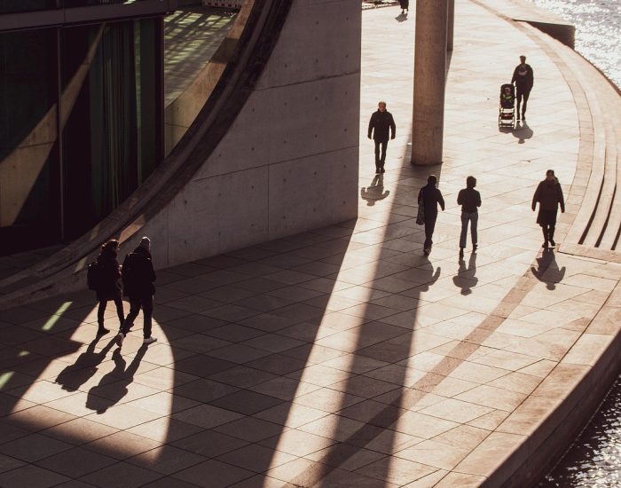 people, road, the shade, light, building, urban